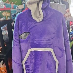 Plush Purple Kids Jacket with Hood